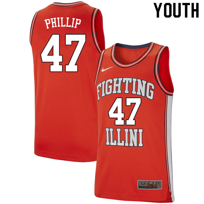 Youth #47 Andy Phillip Illinois Fighting Illini College Basketball Jerseys Sale-Retro
